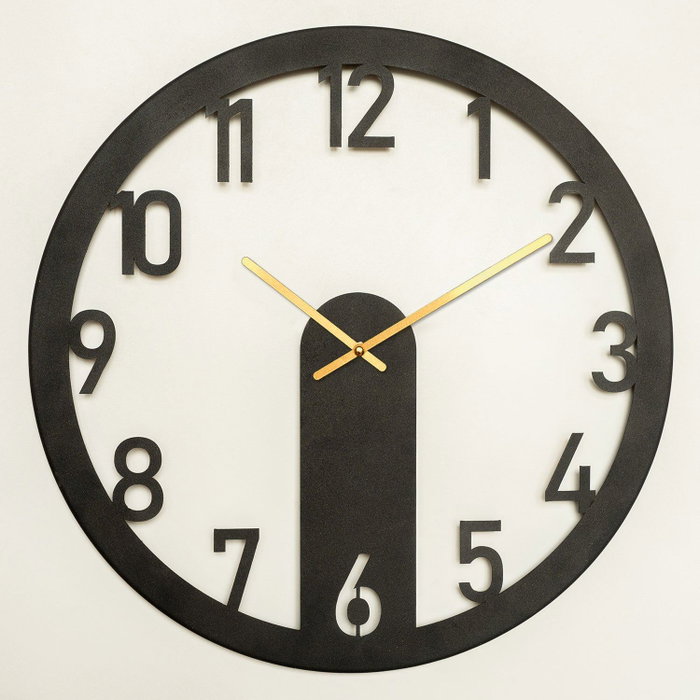 Wallity Mood Metal Wall Clock - APS114 - Negro y dorado